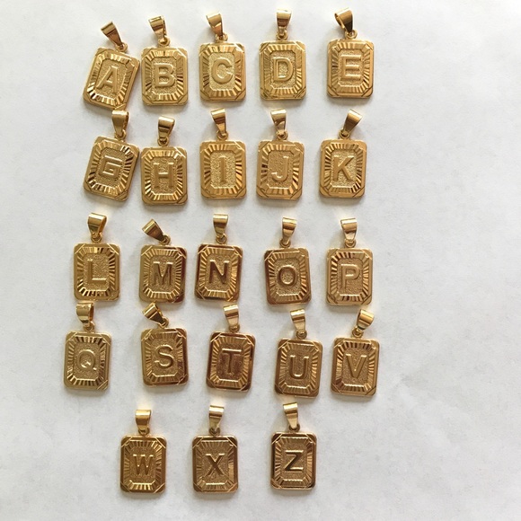 Jewelry - 18k Gold Plated Letters pendant w. chain